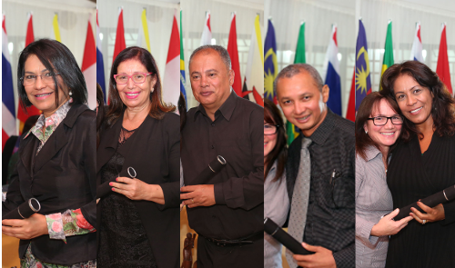 Fotografia de 5 formandos do curso de Missiologia e Ministério Pastoral via ead, representando todos os demais alunos concluintes.